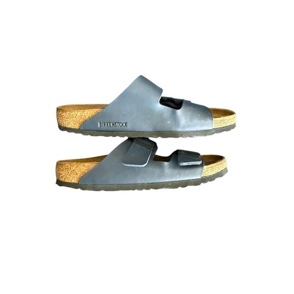 Birkenstock Mens Navy Blue Arizona Birko-Flor Casual Slip On Slide Sandals Sz 8 main image 6